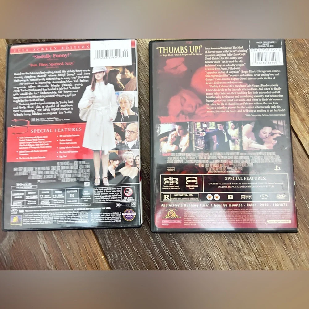 The Devil Wears Prada and Original Sin DVD Set